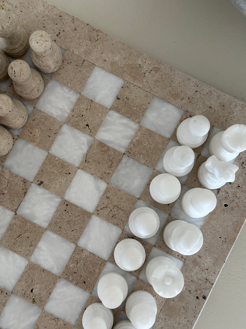 Travertine Chess Set