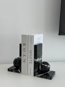 Black Marble Ball Bookends