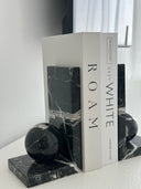 Black Marble Ball Bookends
