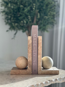 Travertine Ball Bookends