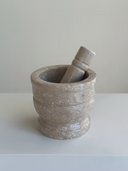 Soft Brown Breccia Mortar & Pestle - XL
