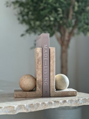 Travertine Ball Bookends