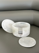 White Onyx Coaster Set