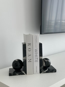Black Marble Ball Bookends