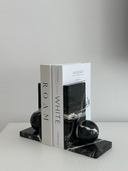 Black Marble Ball Bookends