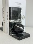 Black Marble Ball Bookends