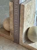 Travertine Ball Bookends