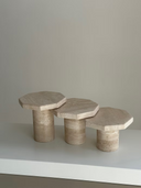 Travertine Candle Pillar Set