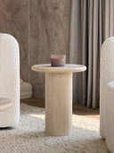 The Ayesha Side Table- Travertine