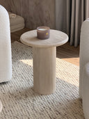 The Ayesha Side Table- Travertine