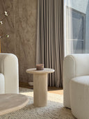 The Ayesha Side Table- Travertine