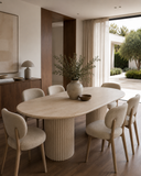 The Colonna Dining Table - Travertine