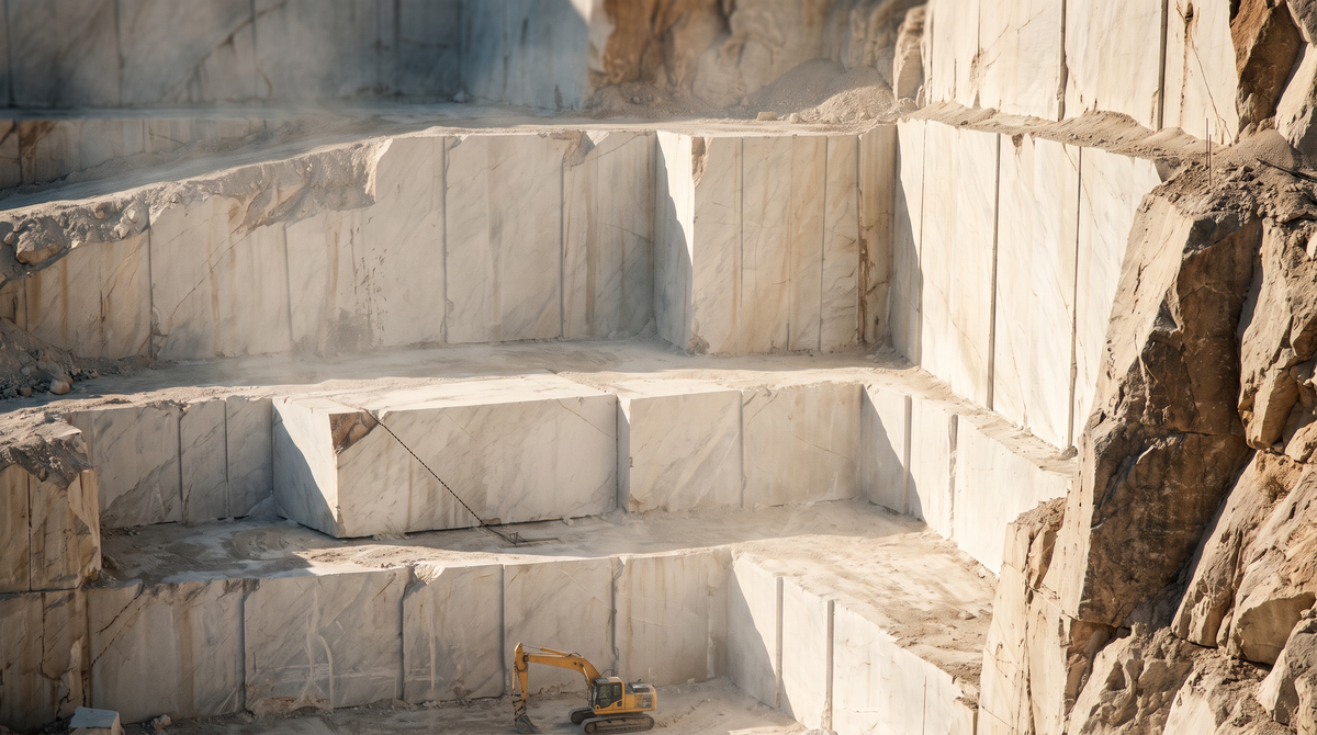 Quarry — a bench being cut