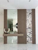 Calacatta & Wood Feature Wall by Sand & Stone, Dubai