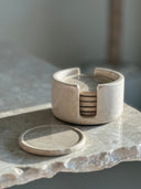 Cream Coaster 6pc Set by Sand & Stone, Dubai