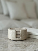 Travertine Coaster 6pc Set by Sand & Stone, Dubai