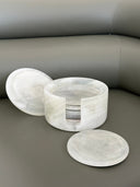 White Onyx Coaster Set